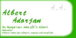 albert adorjan business card